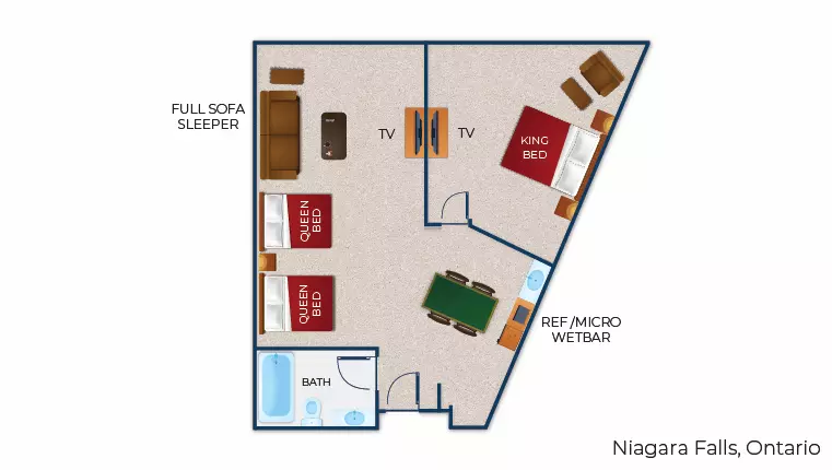 The floorplan for the Grand Wolf Suite 